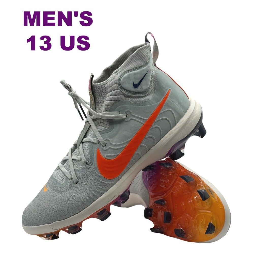 Nike Alpha Huarache NXT Baseball Cleats Mens 13 Gray Orange TPU HF1132-001 NEW